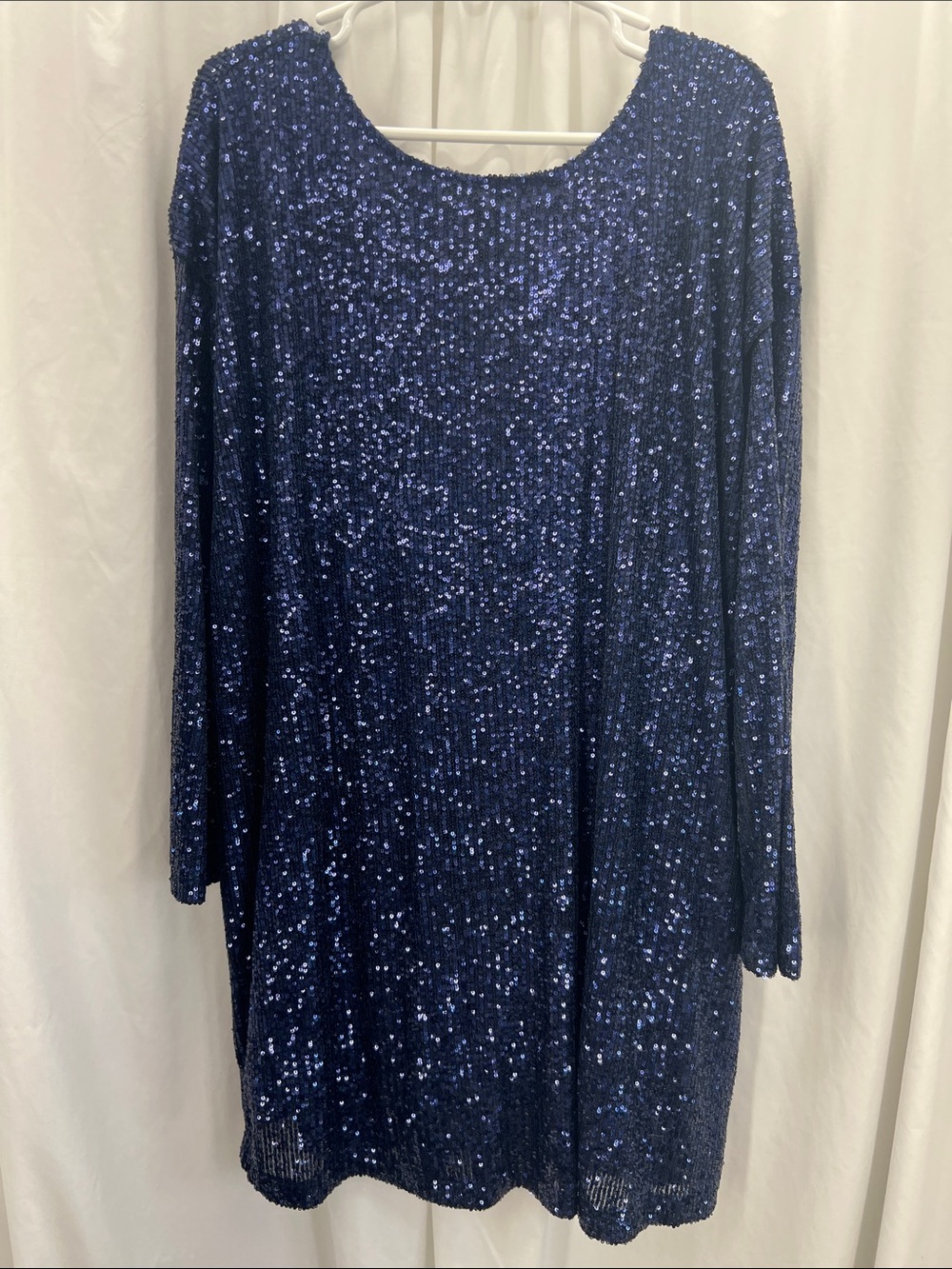 ASOS Navy Blue Long Sleeve Sequin Dress Size 8 Party Cruise NYE Formal